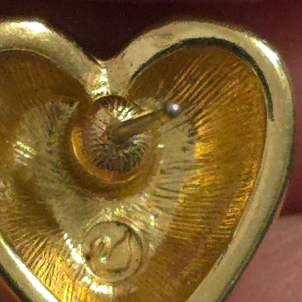 Swarovski Pave Crystal Gold-Tone Heart Stud Earrings - Picture 4 of 9